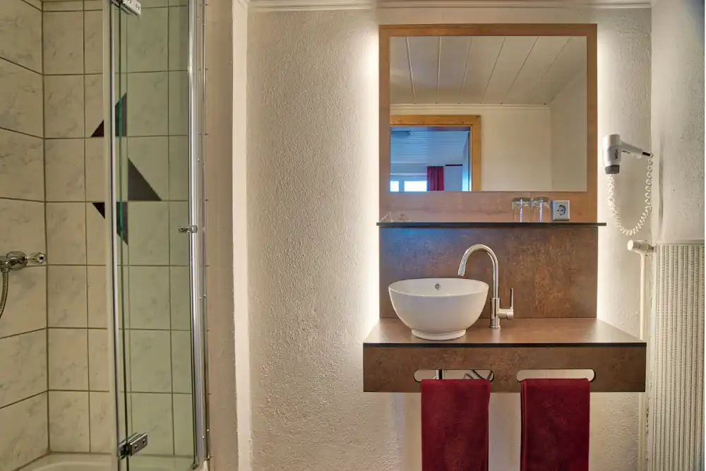 Dusche im Hotelzimmer